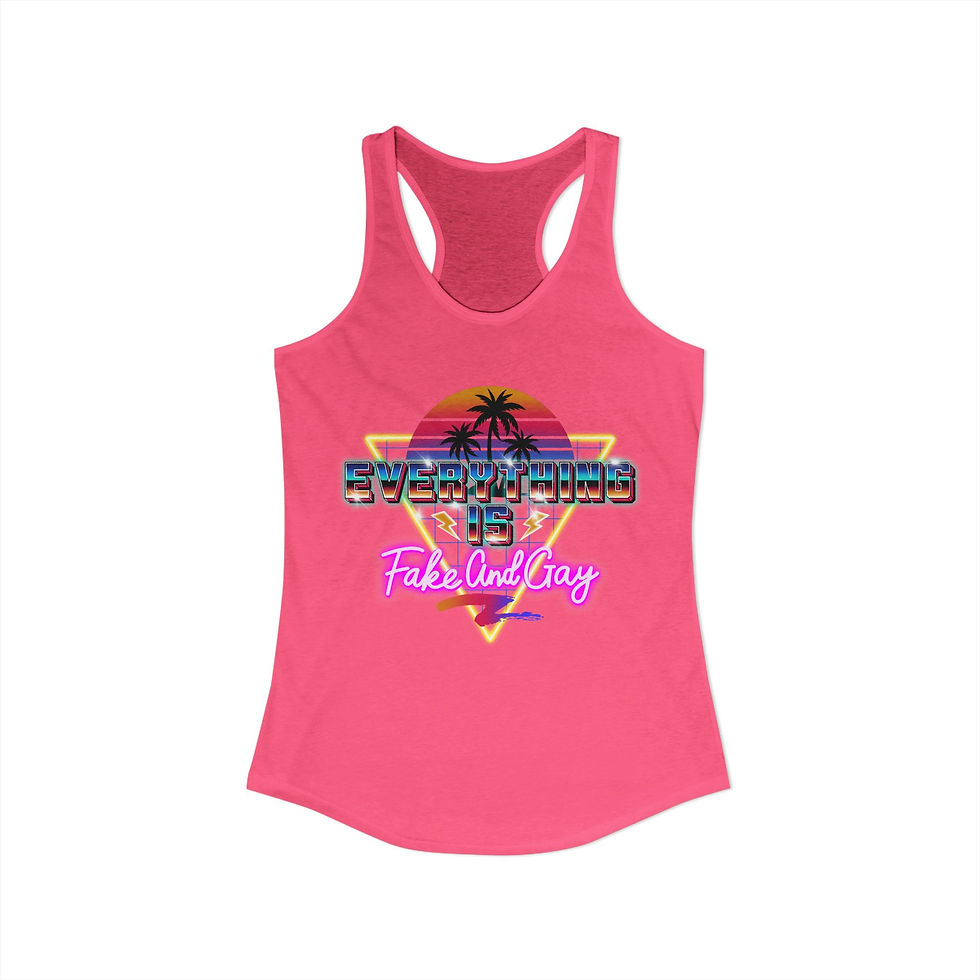 Thumbnail: Fake and Gay - Women's Fitted Racerback Tank 