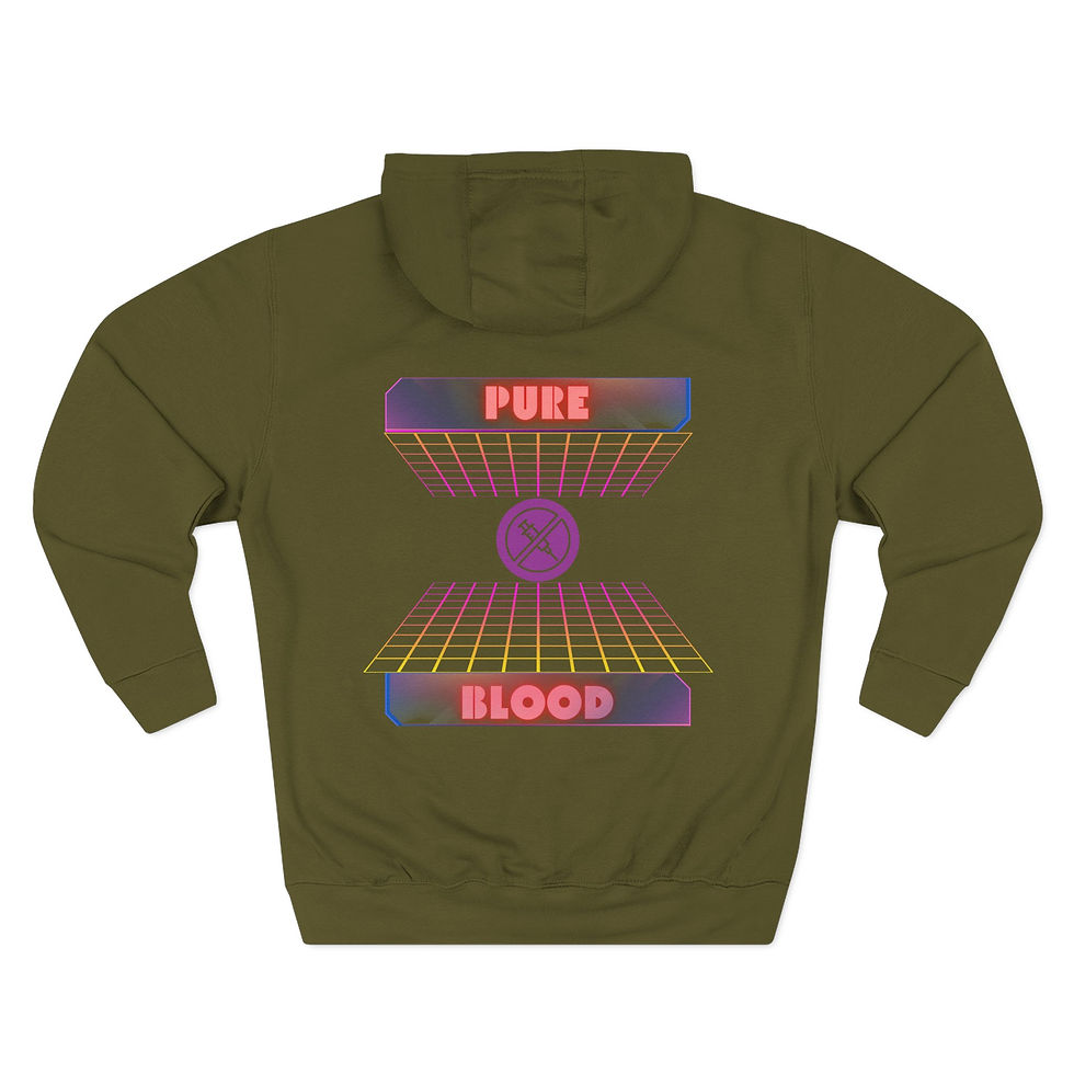Thumbnail: Pure Blood (Retro) - Three-Panel Fleece Hoodie