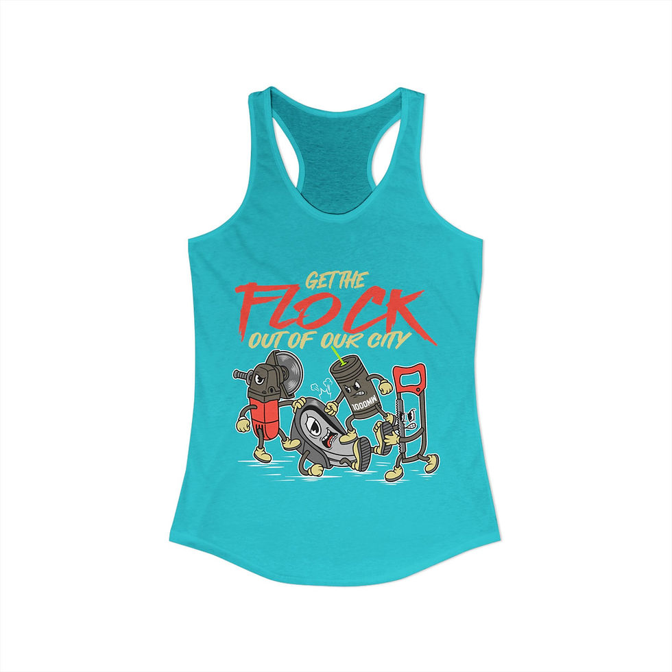 Thumbnail: Get The Flock Out - Women's Fitted Racerback Tank 
