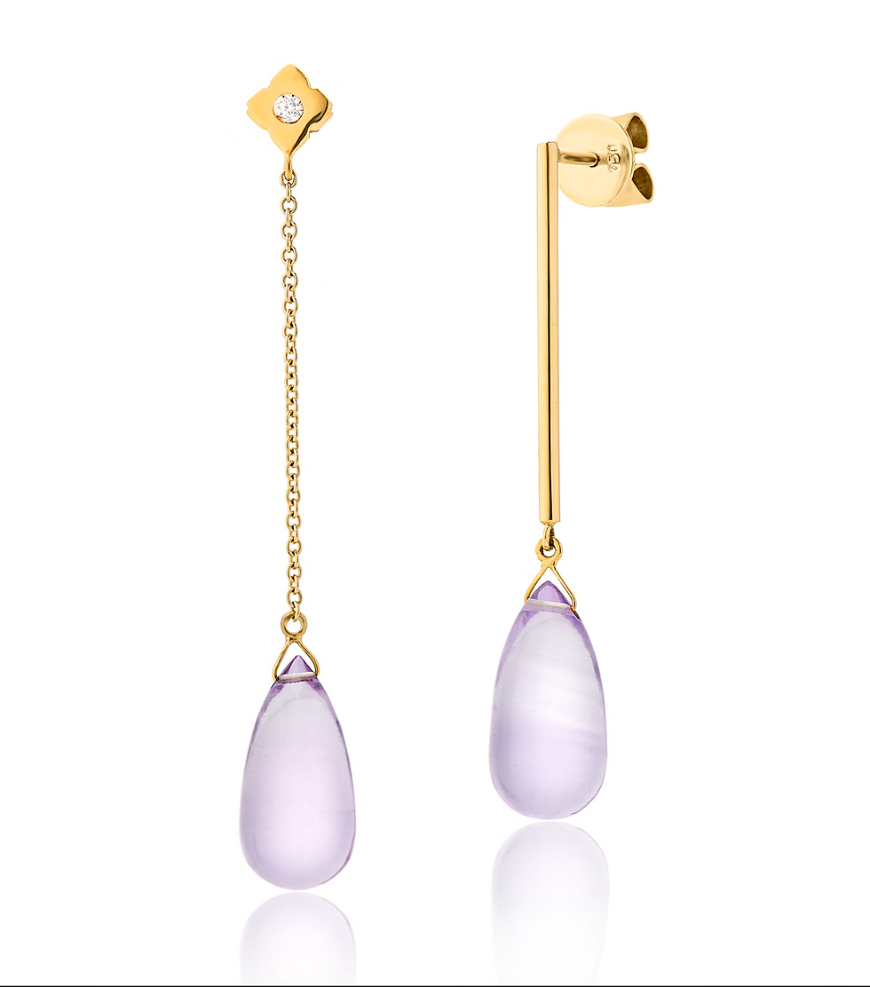 Kimjoux's Gaia Tear Drops Amethyst Earrings