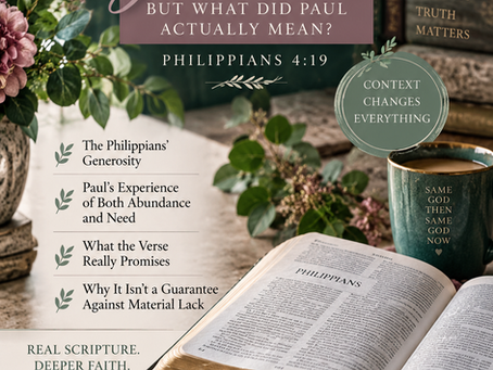 “My God Shall Supply All Your Need”: But What Did Paul Actually Mean?