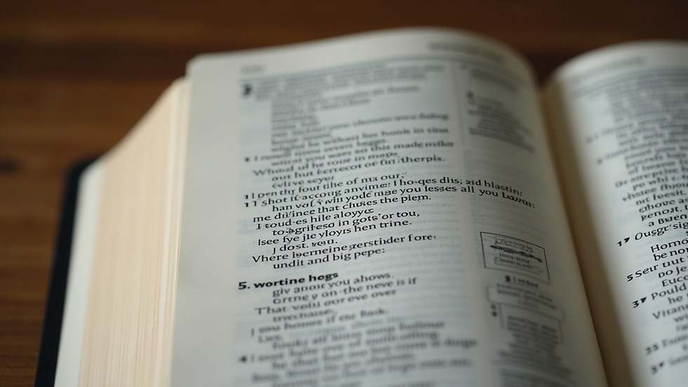 Close-up view of an open Bible with highlighted verses about hope and restoration