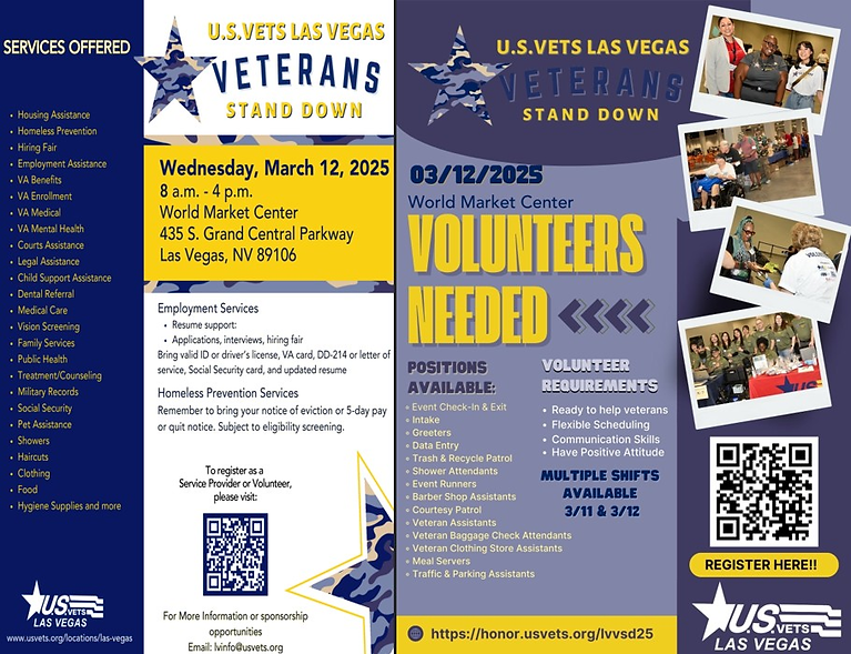 U.S.Vets Veteran Stand down resource fair event