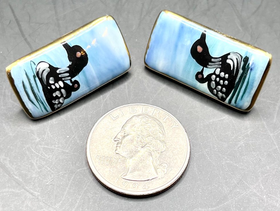 Thumbnail: Loon Hand Painted Earrings 