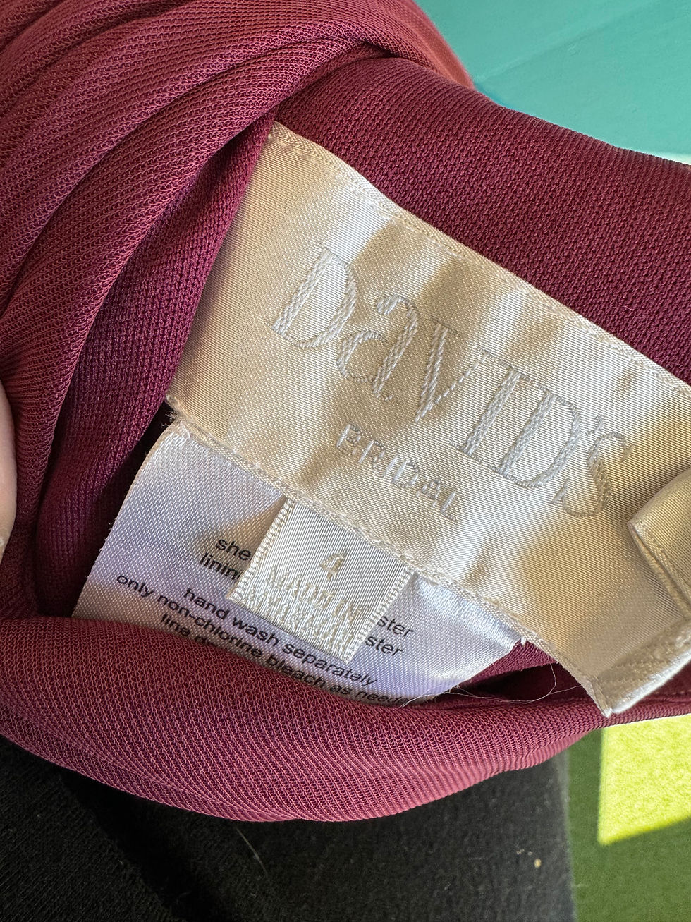 Thumbnail: NWT Davids Bridal Wine sz 4