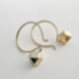 Cube hanging earrings. Gold plated