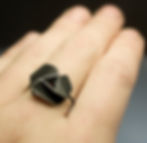 S oxidized silver ring