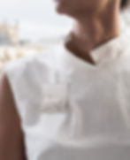 Silver and porcelain brooch