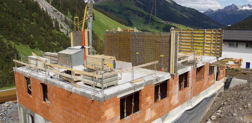 Die ersten Etagen des Rohbaus stehen bereits