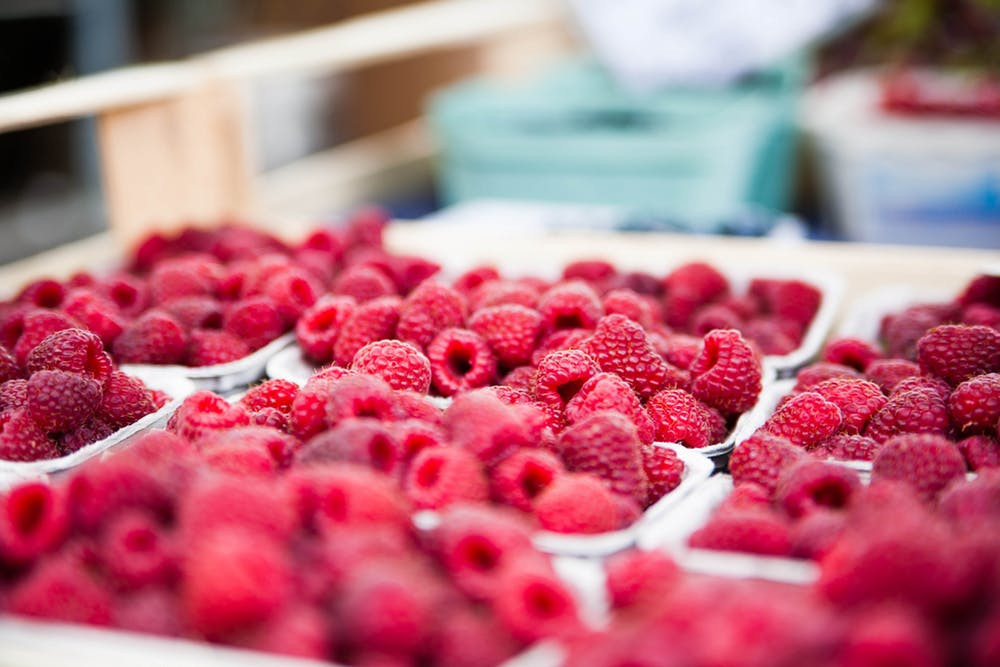 fruit, snacks, raspberries