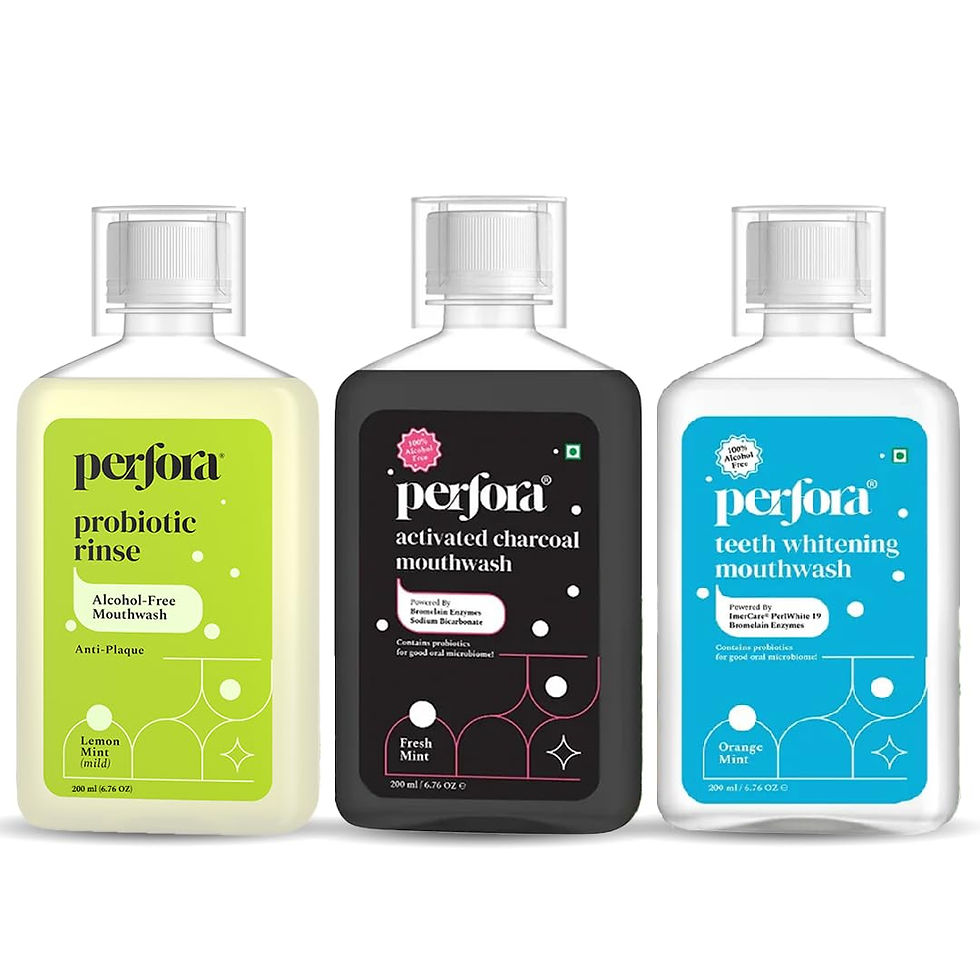 Thumbnail: Perfora Mouthwash For Oral Care - 600ml (200ml x 3) | Alcohol-Free Mouth Wash...