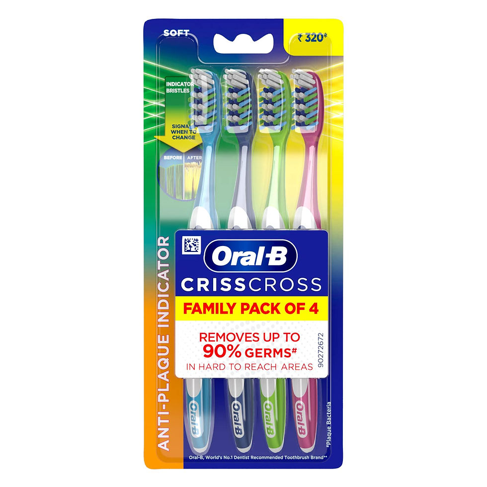 Oral-B Crisscross Deep Clean Soft Bristle Manual Toothbrush For Adults, Multi...