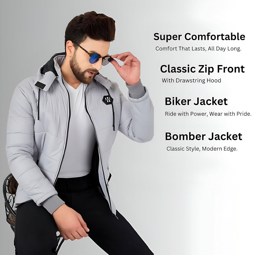 Thumbnail: Ben Martin Men Nylon Stylish Hoodies Bomber Winter Biker Grey Casual Jacket J...