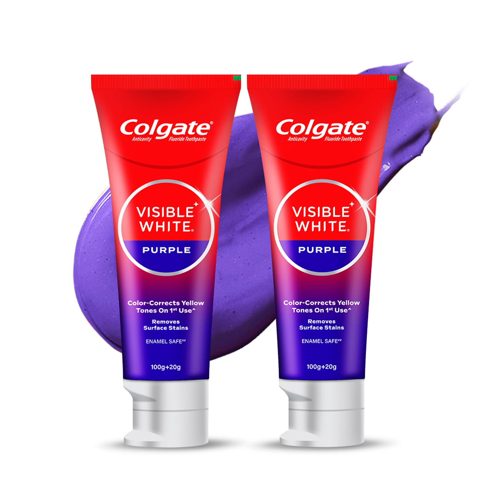 Colgate Visible White Purple Toothpaste for Teeth Whitening, Helps Remove Sur...