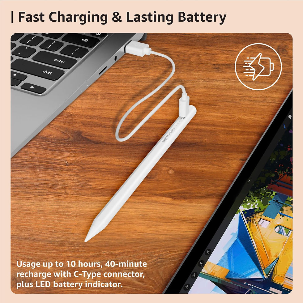 Thumbnail: amazon basics Stylus Pencil Only for iPad Models (2018-2024) with Angle Tilt ...