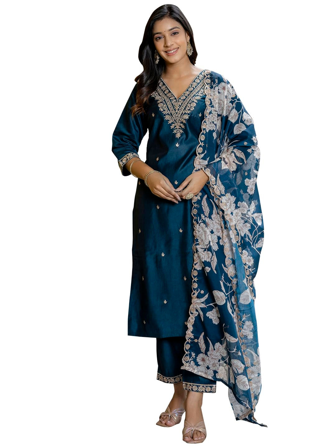 VredeVogel Kurta Set with Dupatta | Embroidered Viscose Rayon Kurta Pant Set ...