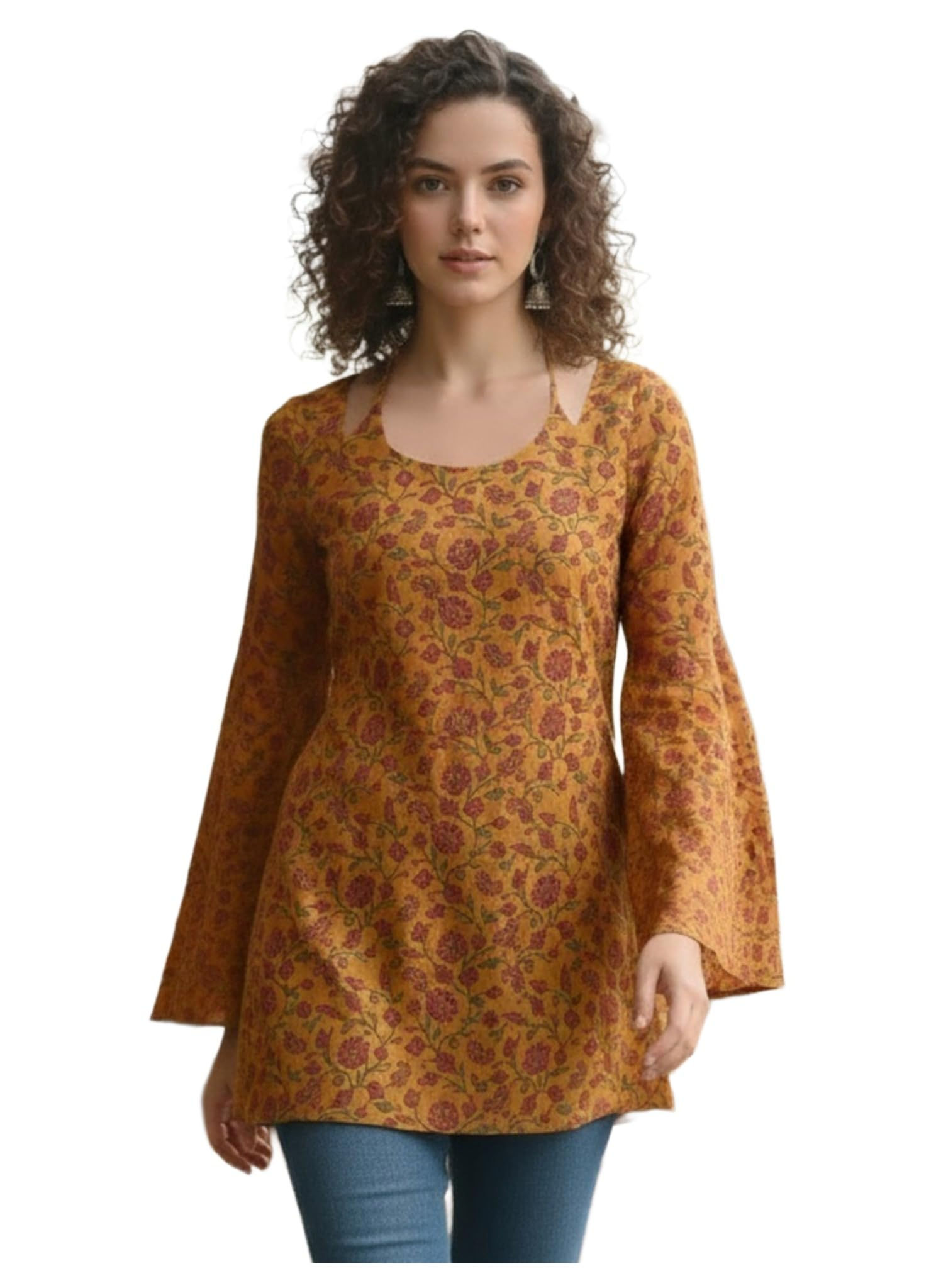 ANNI Designer Women's Rayon Viscose Kurti, Printed Stylish Fancy Tops for Wom...