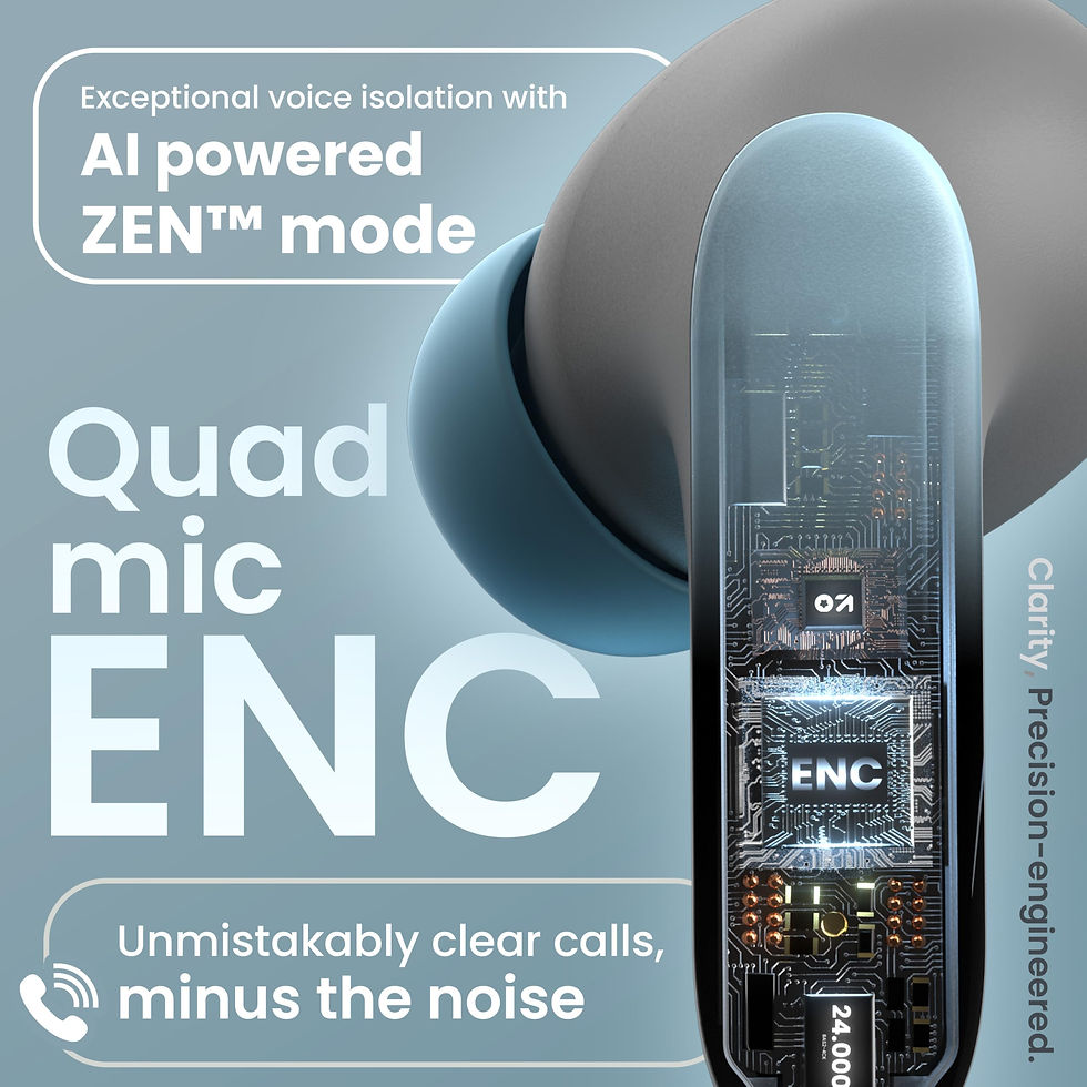 Thumbnail: Boult GOBOULT (Formerly Z20 Pro Made in India Ear Buds Wireless 60H Playtime,...
