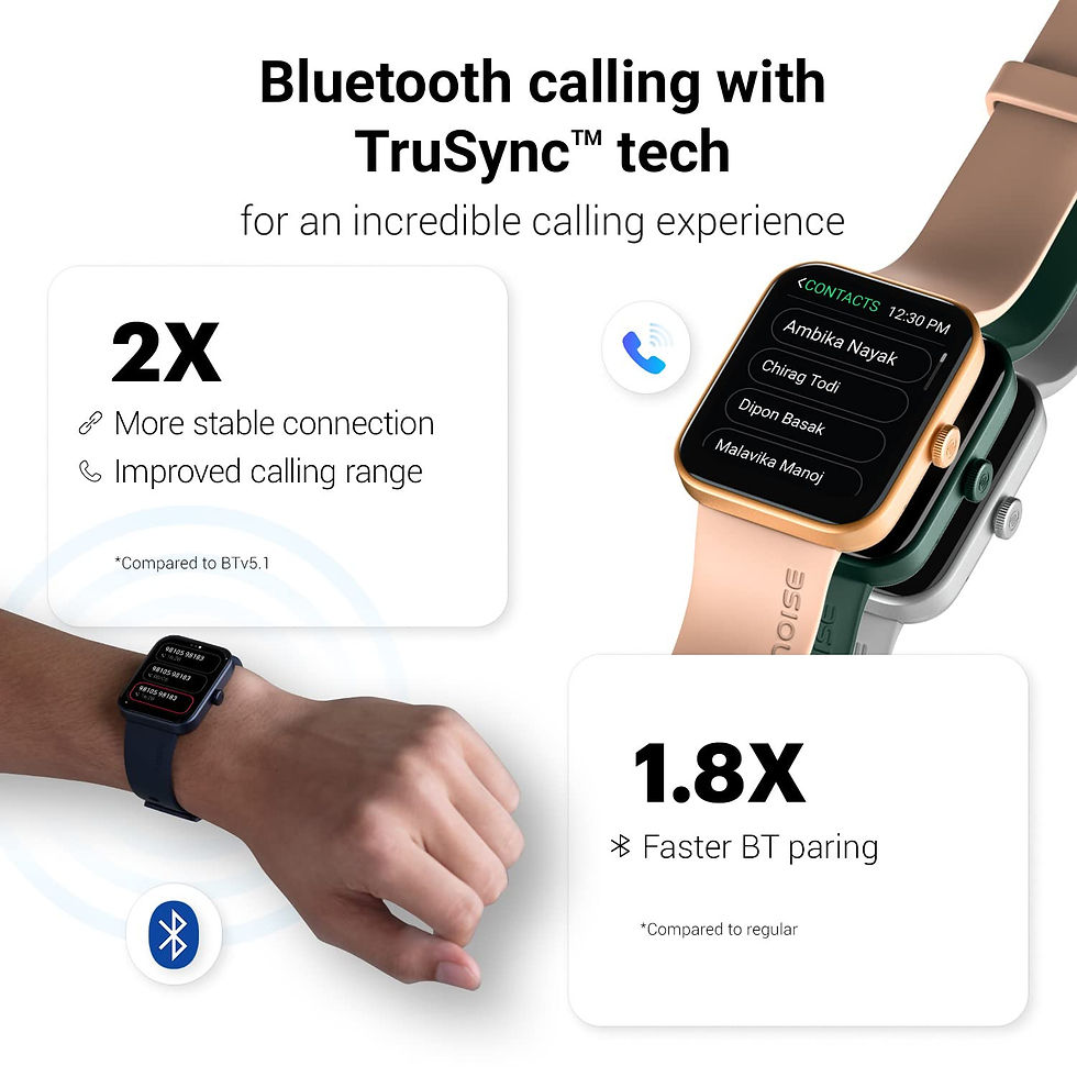 Thumbnail: Noise Pulse Go Buzz Smart Watch with Advanced Bluetooth Calling, 1.69" TFT Di...