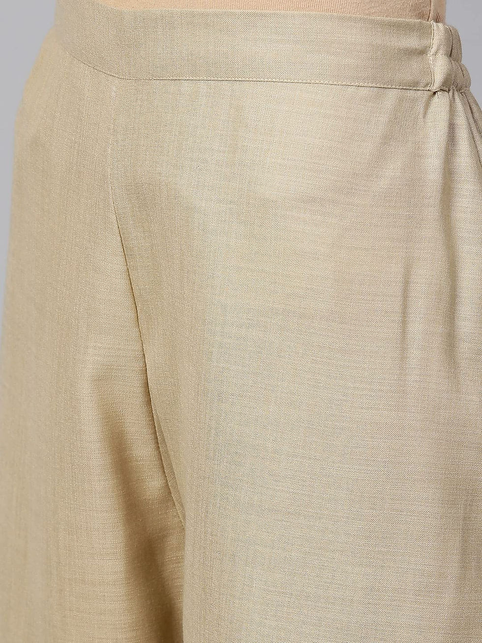 Thumbnail: INDO ERA Solid Straight Pure Cotton Kurta with Pant & Dupatta Set for Women B...