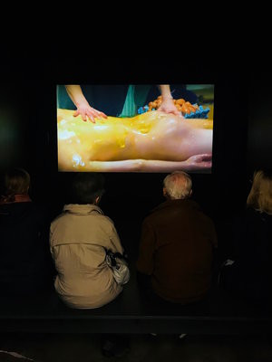 “Egg Massage” (2015). Video, sound, color; 4:59 min (photo by author)