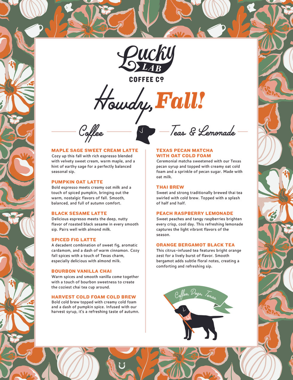 2025 Fall Menu without Flights