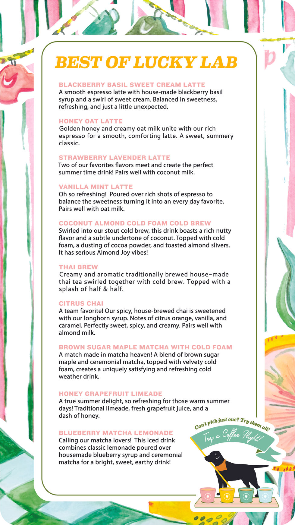 VERTICAL MENU CARDS Front