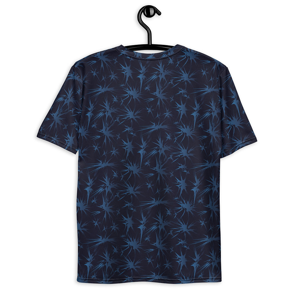 Miniaturbild: Herren-T-Shirt mit Wirbelmuster in der Farbe Schwarz, Blau.