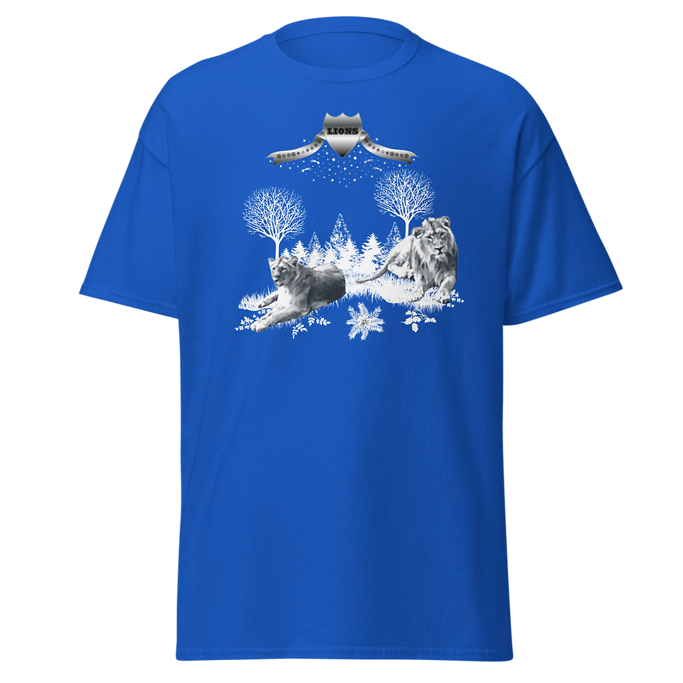 Miniaturbild: Classic men's t-shirt with lions. Klassisches Herren-T-Shirt mit Löwenmotiv.