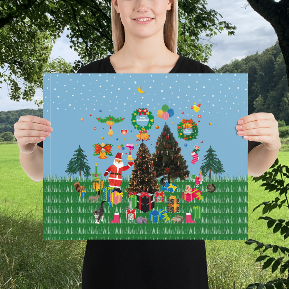 Miniaturbild: Merry Christmas poster. Frohe-Weihnachten-Poster.
