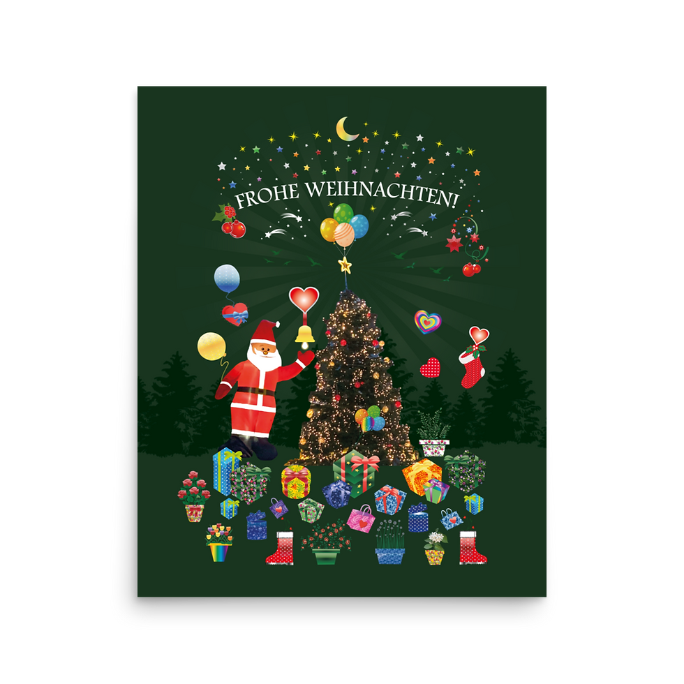 Miniaturbild: Frohe Weihnachten! Poster. Plakat. Verbessertes mattes Papierposter. 