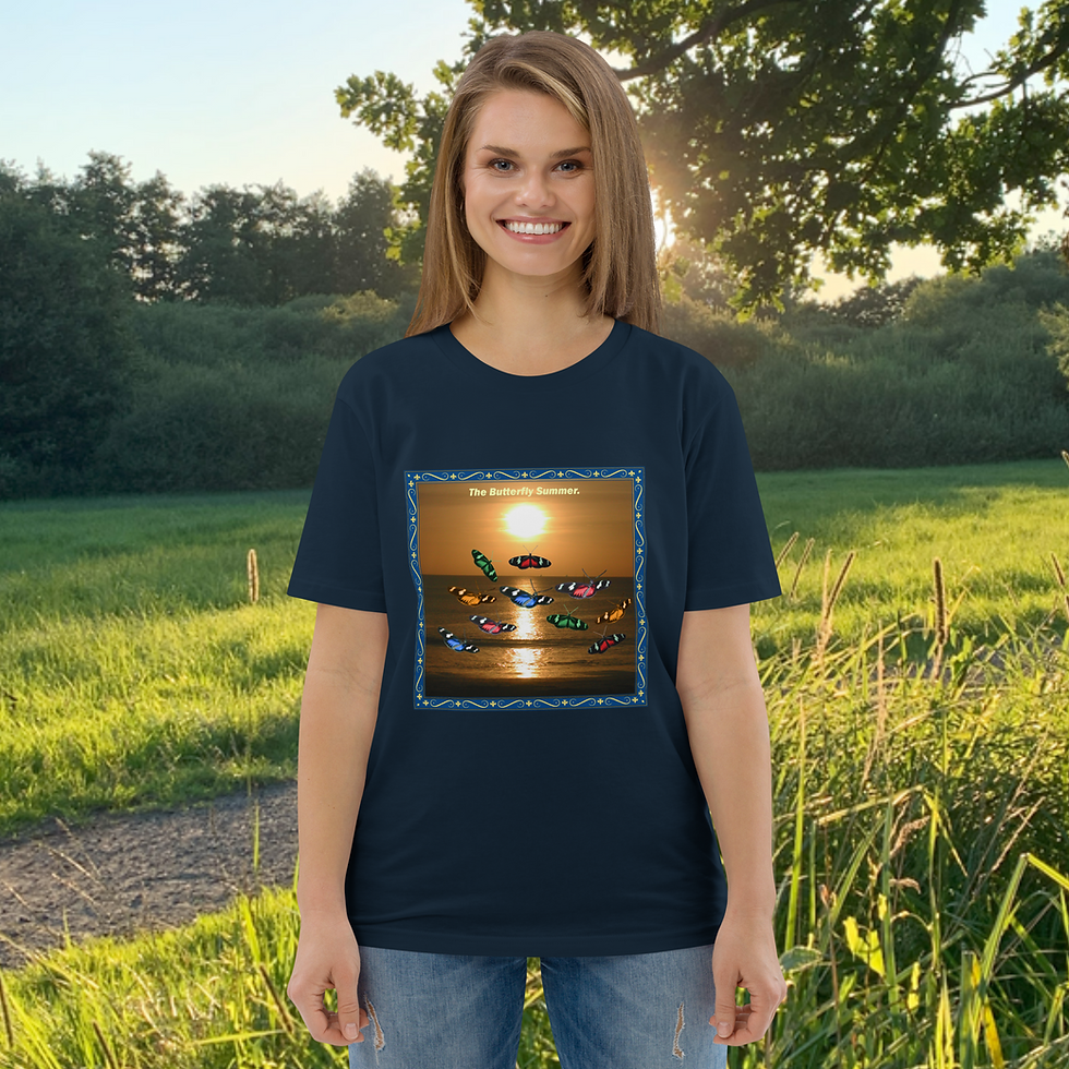 Miniaturbild: T-Shirts mit bunten Schmetterlingen für den Sommer.