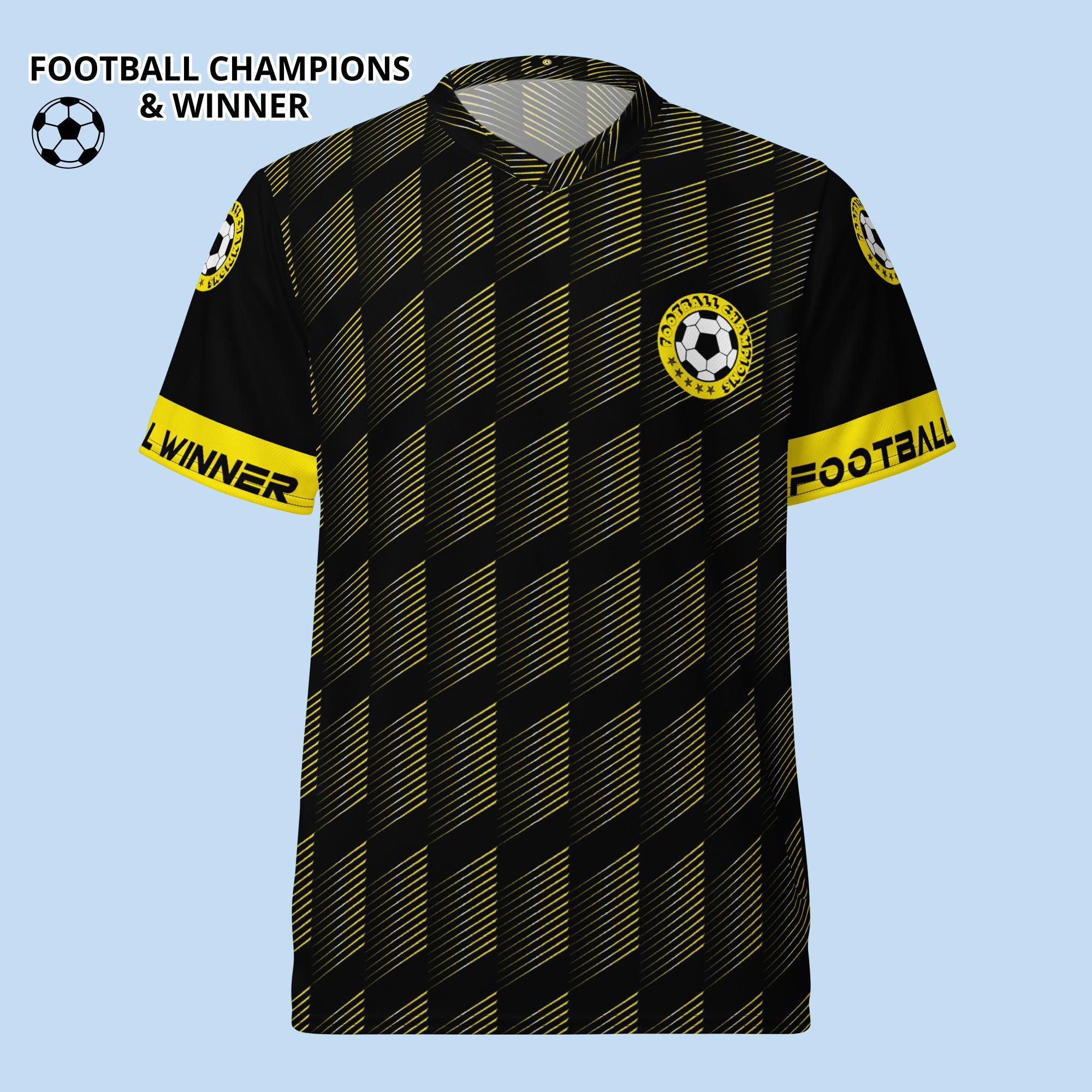 Football Champions and Winners. Recyceltes Unisex-Sporttrikot.