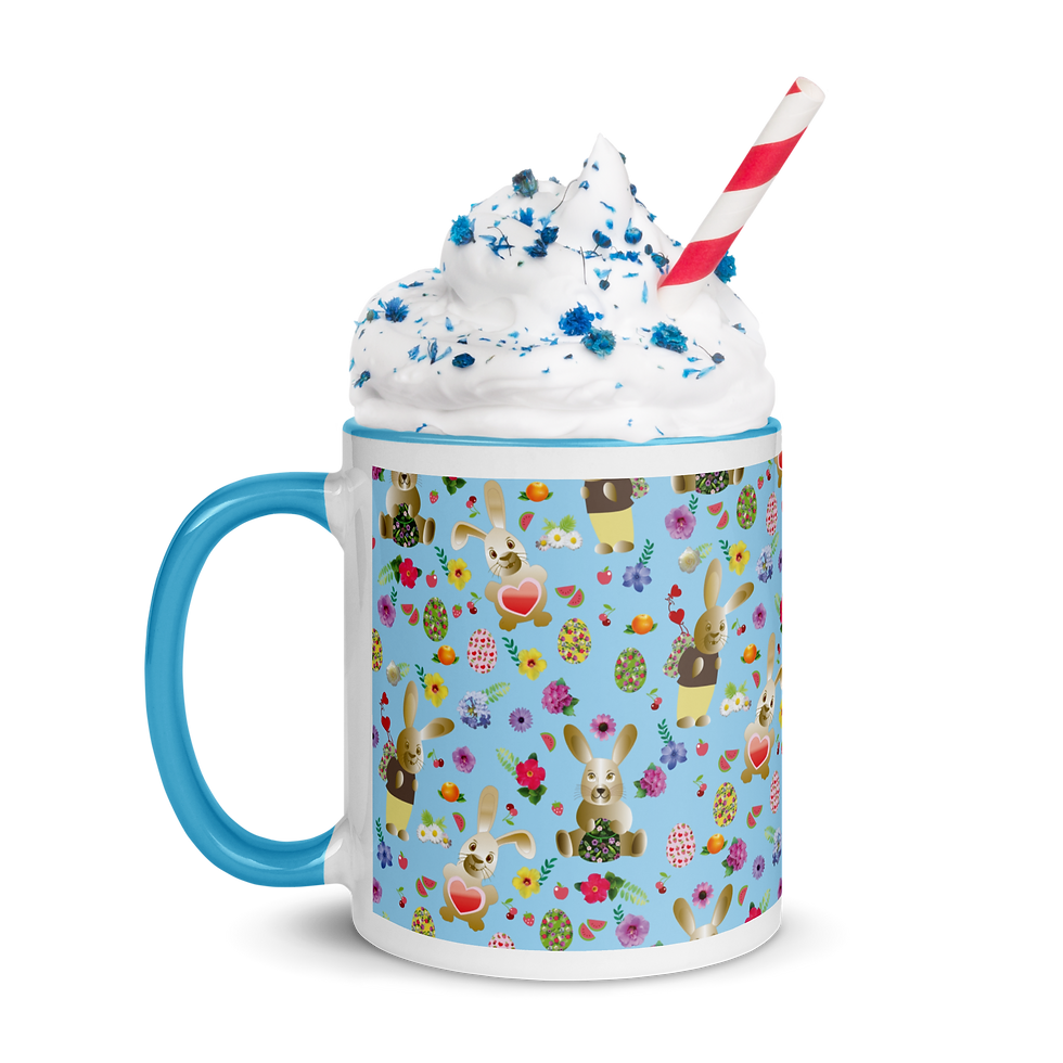 Miniaturbild: Frohe Ostern! Fröhliche Osterhasen Becher mit Farbe im Inneren.