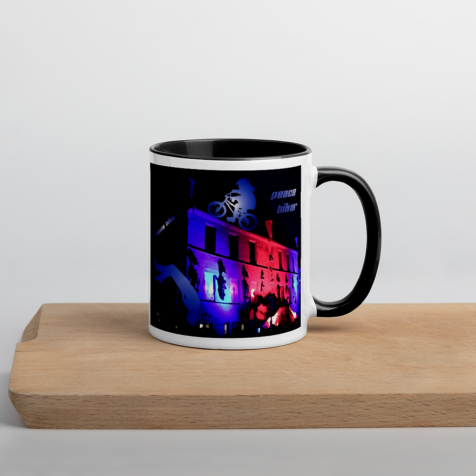 Miniaturbild: Mug with Color Inside Peace Biker