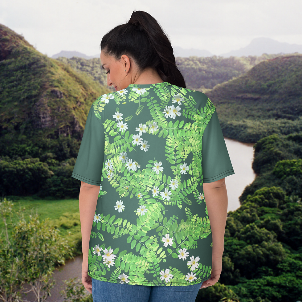Miniaturbild: Damen-T-Shirt. Allover-Print mit Pflanzen & Blumen. Women's T-shirt. 