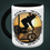 Miniaturbild: Cup with coloured interior – bicycle riding towards the sun. Tasse mit farbigem Innenraum – Fahrrad fährt der Sonne entgegen.