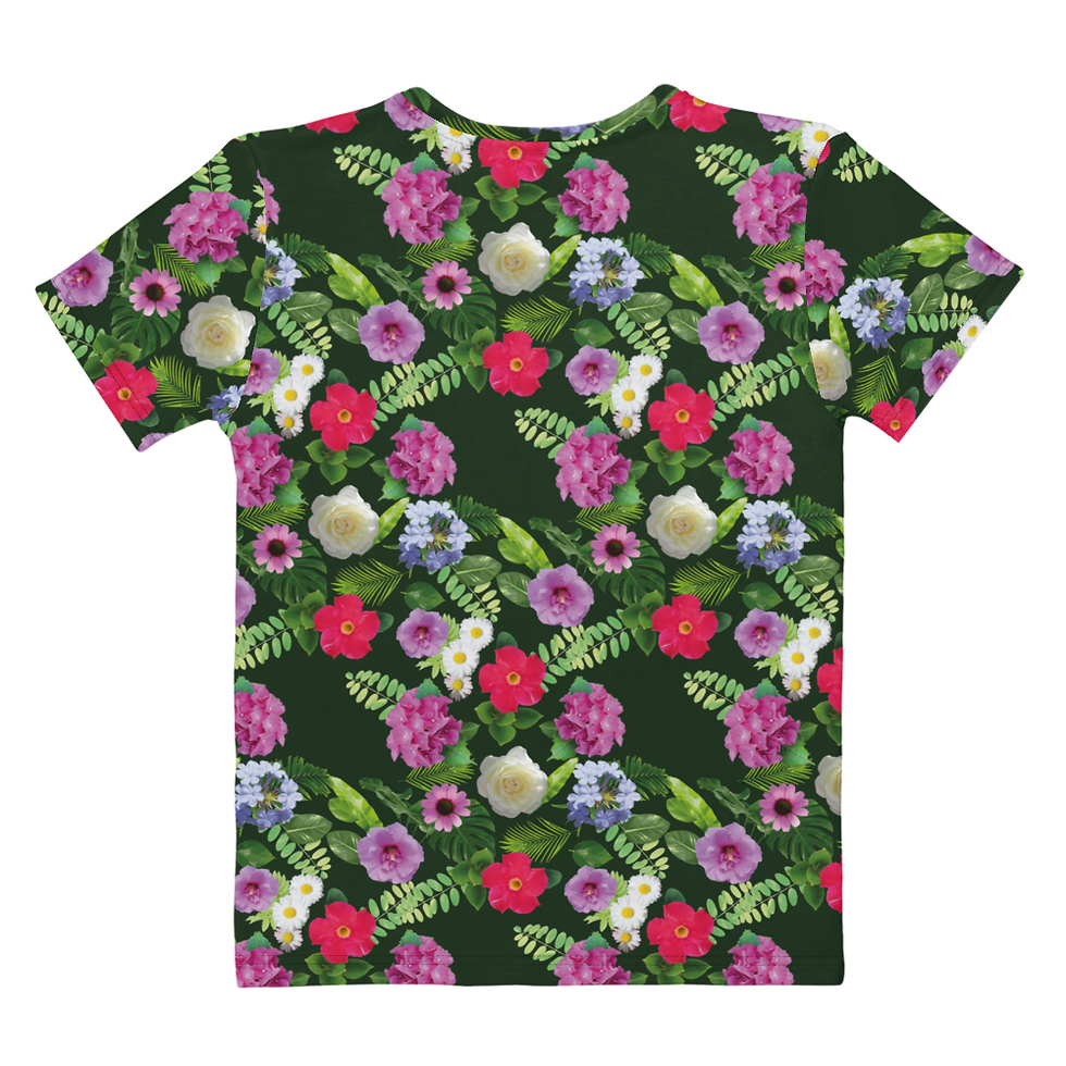 Miniaturbild: Damen-T-Shirt. Allover-Print: Blumen und Pflanzen. Women's T-shirt. 