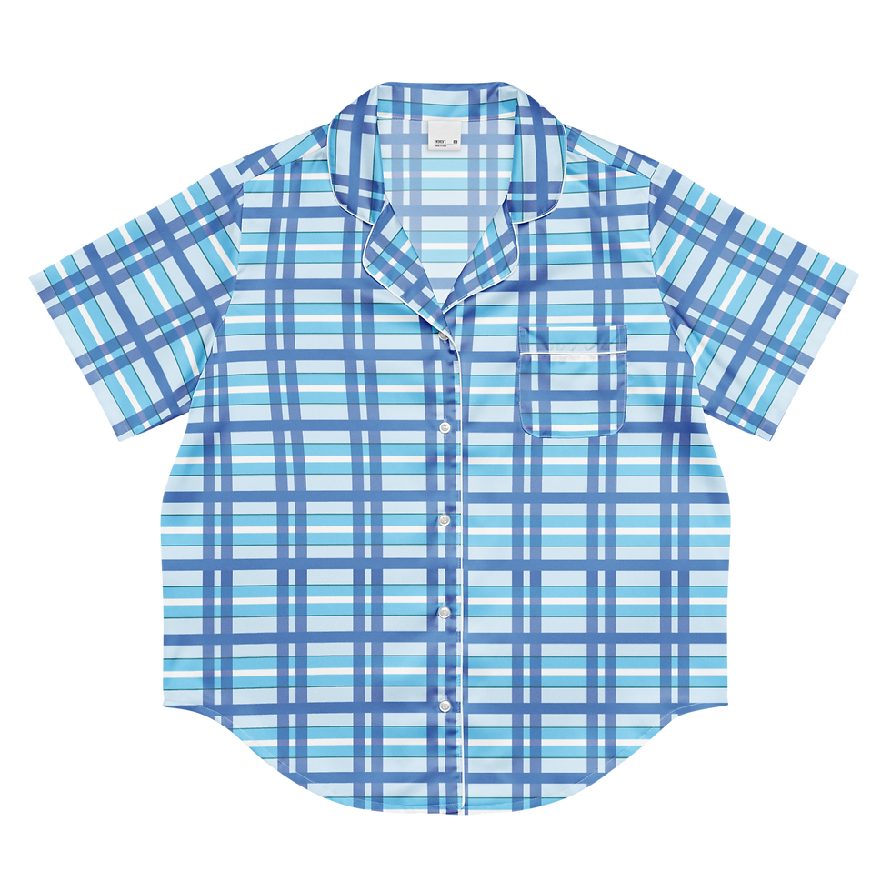 Miniaturbild: Kurzärmeliges Pyjama-Top für Damen mit All-Over-Print.