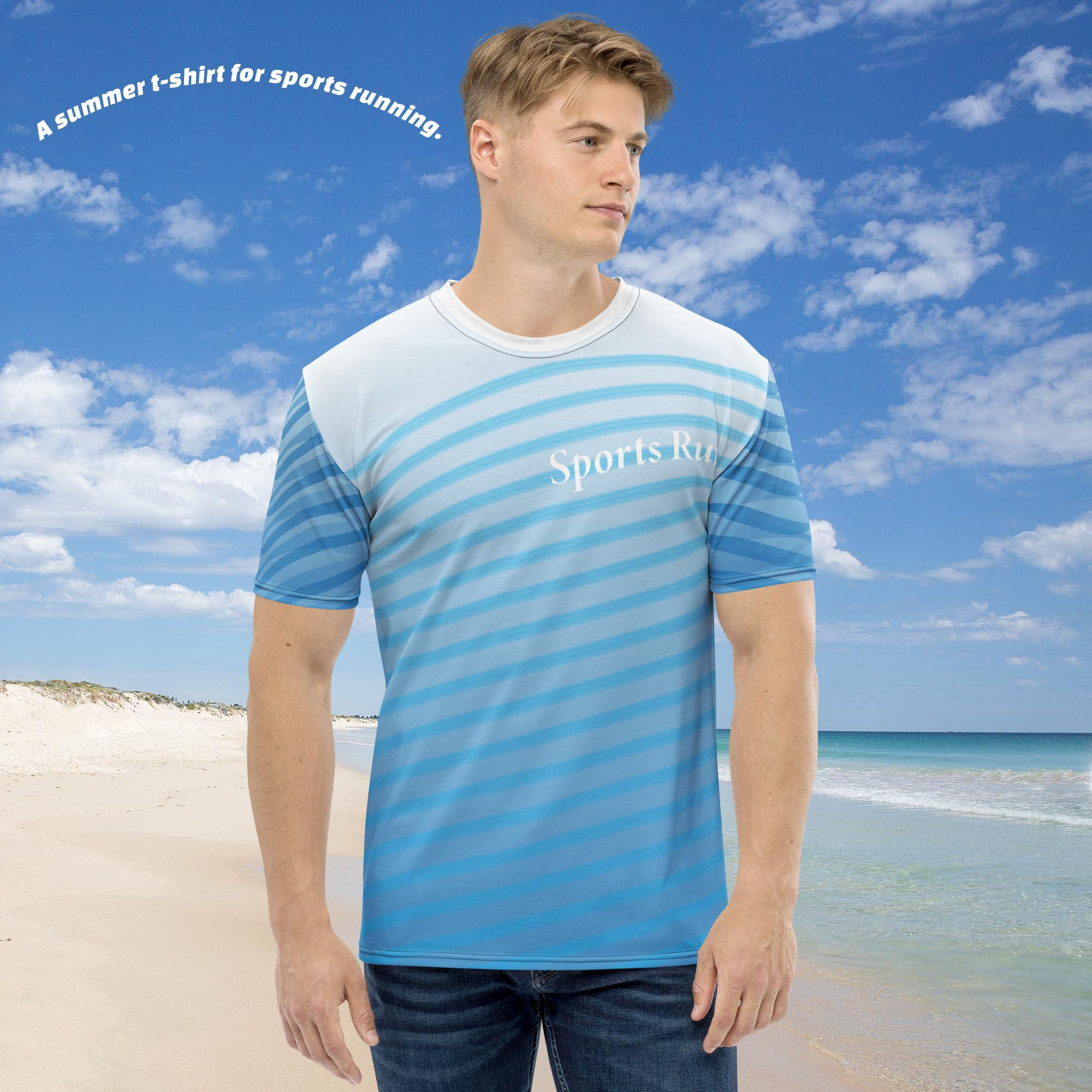 Men's t-shirt for sports running in colour blue.