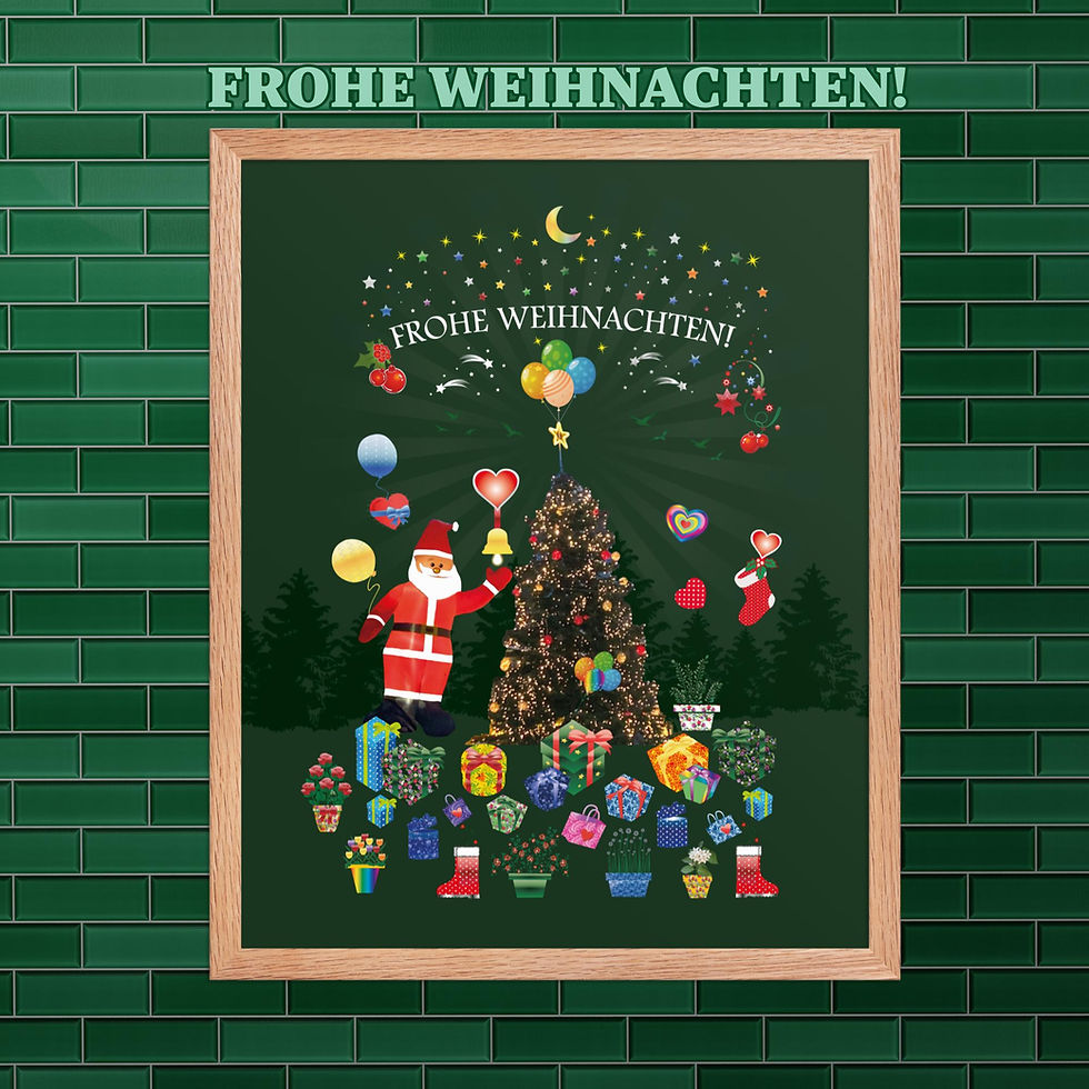 Miniaturbild: Frohe Weihnachten! Gerahmtes Poster. Merry Christmas!