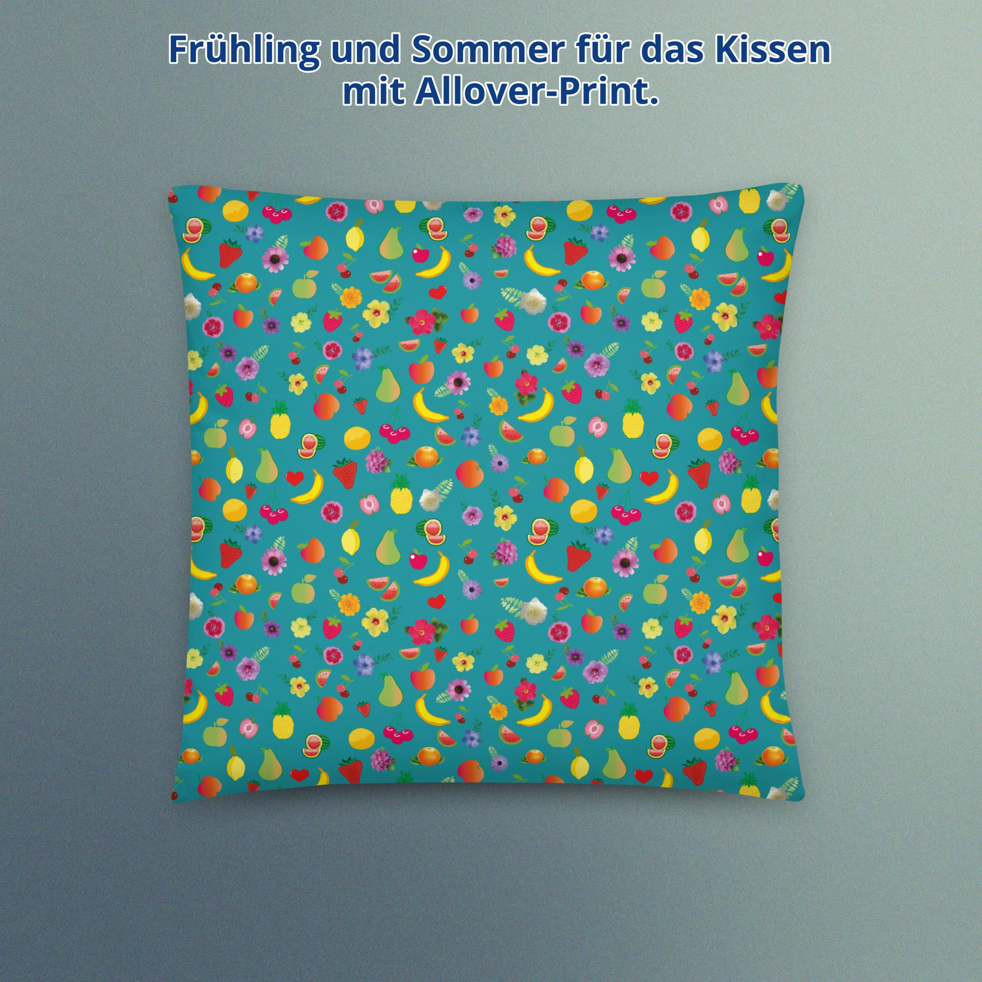 Frühling und Sommer für das Kissen mit Allover-Print.