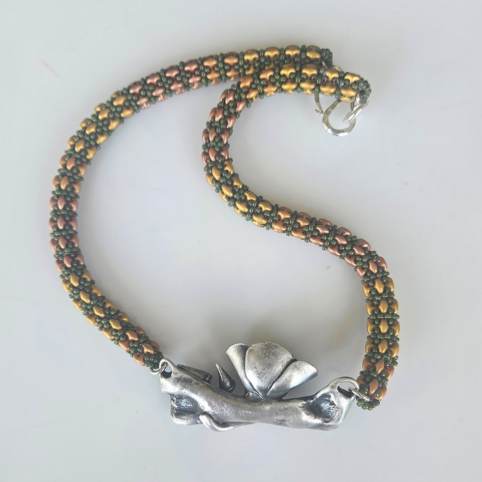 Thumbnail: California Poppy Beaded Necklace