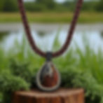 Polychrome Jasper Pendant on Beaded Necklace