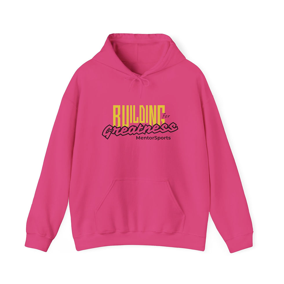 Thumbnail: MentorSports Unisex Hooded Sweatshirt Building for Greatness