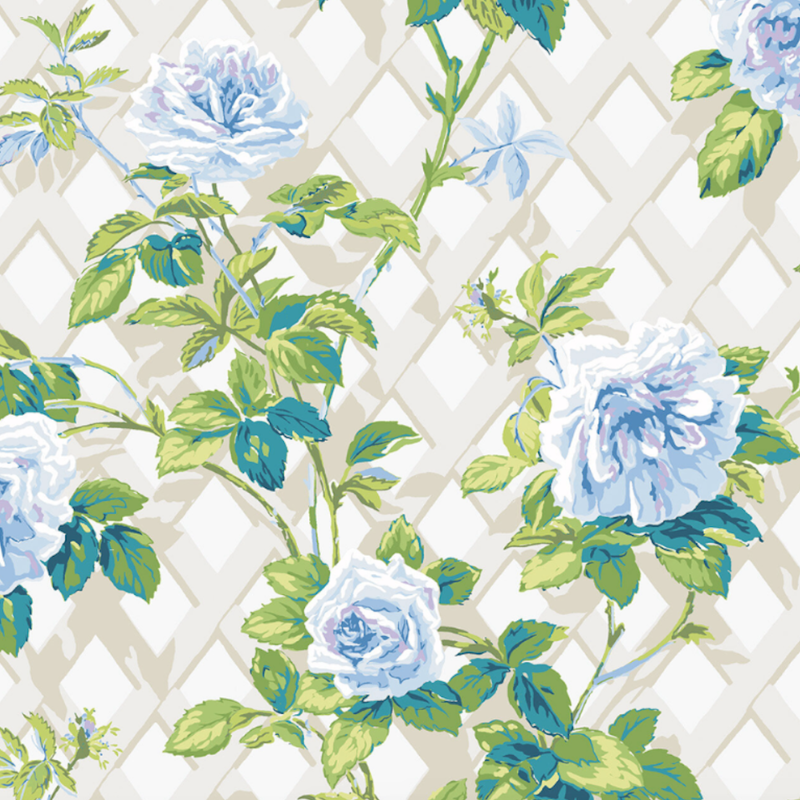 Cabbage Rose Trellis WH 482 | Historic Wallpaper | Waterhouse Wallhangings