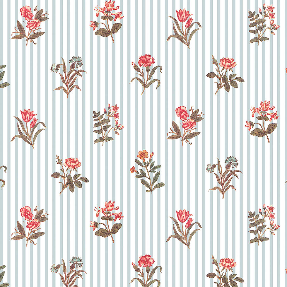 Thumbnail: Petite Botanique Stripe WHLAF 657 | Historic Wallpaper | Waterhouse Wallhangings