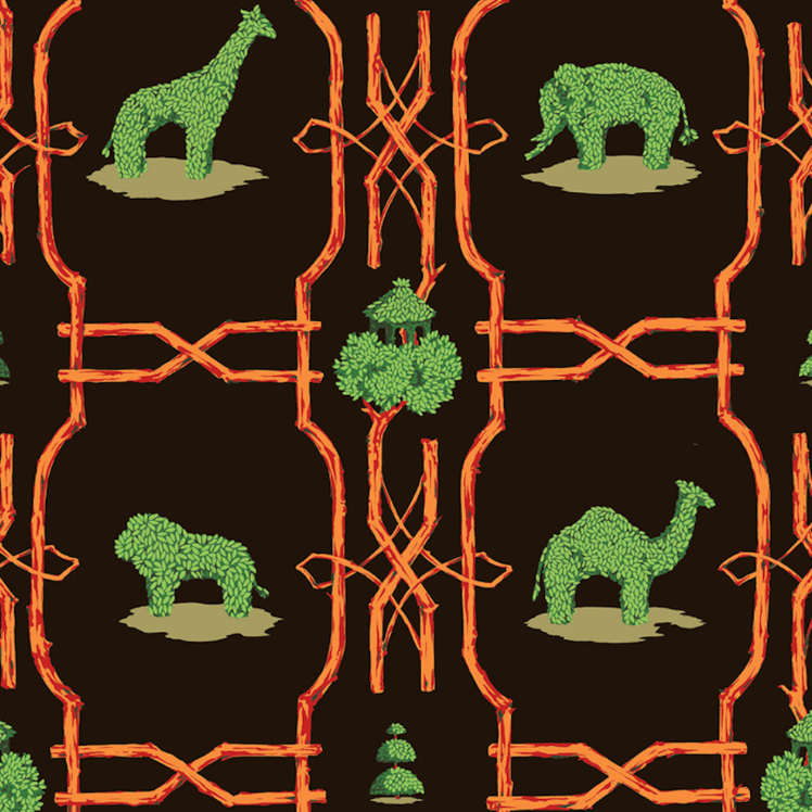 Thumbnail: Green Animals WH 481 | Historic Wallpaper | Waterhouse Wallhangings