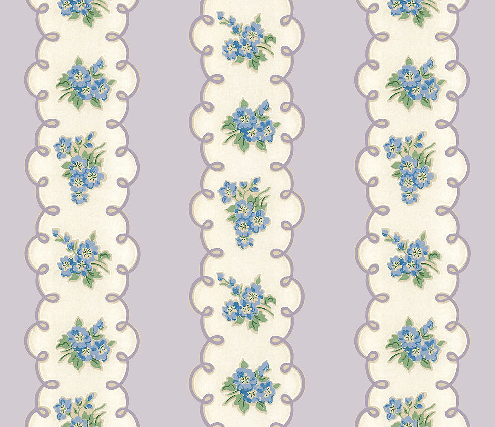 Thumbnail: Pansy Stripe WHLAF 660 | Historic Wallpaper | Waterhouse Wallhangings