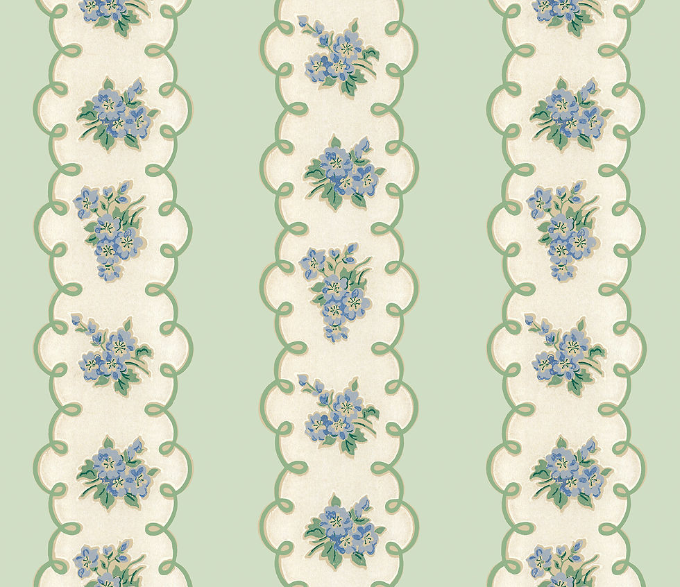 Thumbnail: Pansy Stripe WHLAF 660 | Historic Wallpaper | Waterhouse Wallhangings